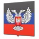 Герб на фоне флага ДНР
